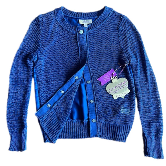 𝅺PRINCESS VERA WANG navy blue cardigan XS - Picture 1 of 7